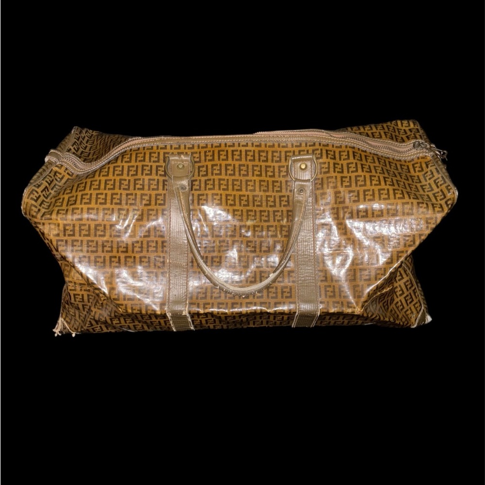 Vintage Fendi Zucca Nylon PVC Large Travel Duffel Bag